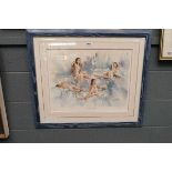 Gordon King limited edition print of nudes entitled 'Symphony in Blue'