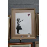 Stencil and acrylic copy of Banksy's Girl with Red Balloon
