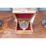 Reproduction brass compass in box