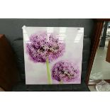 Print on glass - pink flowers