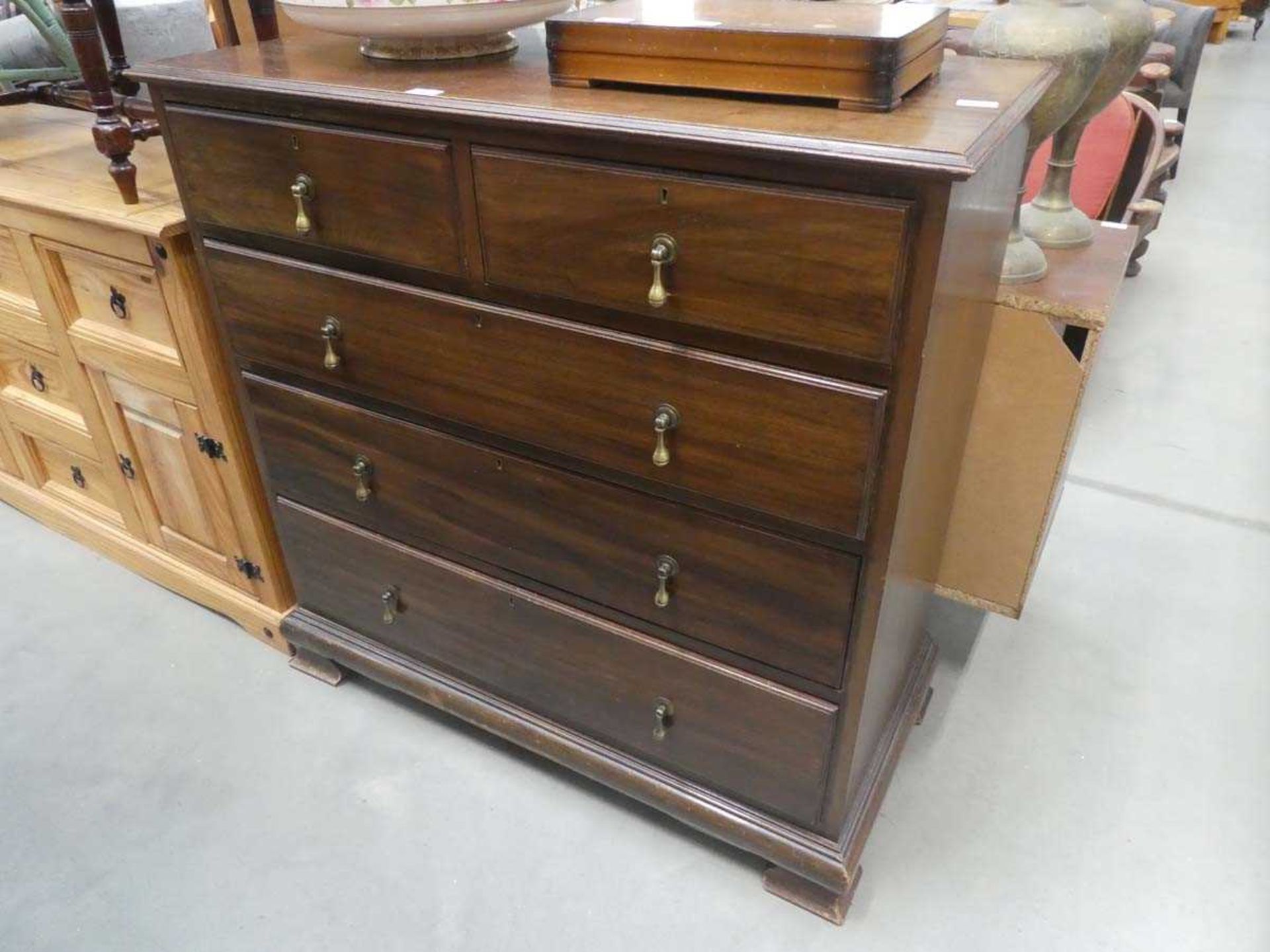 Late Victorian chest of two over three drawers