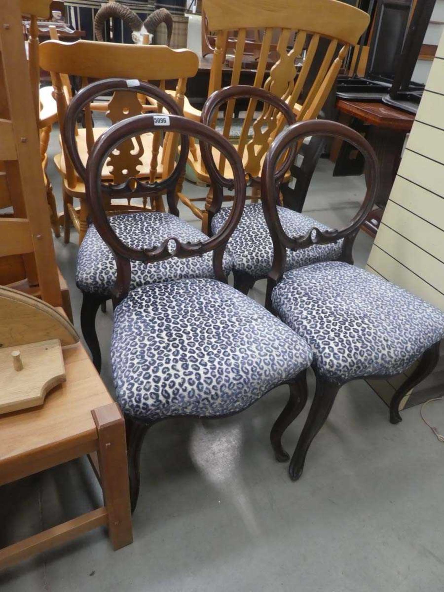 4 balloon back Victorian dining chairs