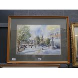 John Farquharson watercolour Bedford Market Square