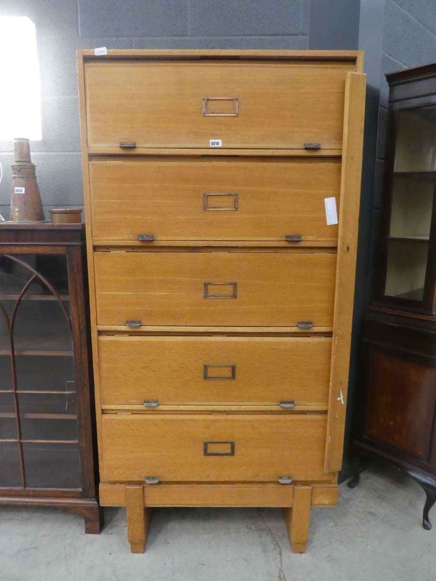 1950s oak cabinet bookcase by Staverton