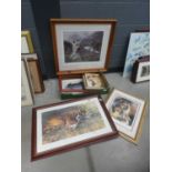 Quantity of prints to include cat and dogs plus cherubs