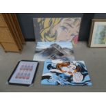 +VAT Quantity of modern pop art and other wall hangings