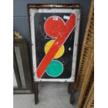 2 vintage roadworker signs