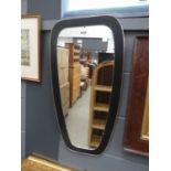 1970's mirror with ebonised frame