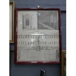 Framed and glazed engraving of London Bridge