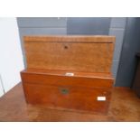 2 Victorian oak and mahogany boxes