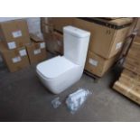 +VAT 12x PAC close coupled toilet bowls with fixings, with matching close coupled cistern and