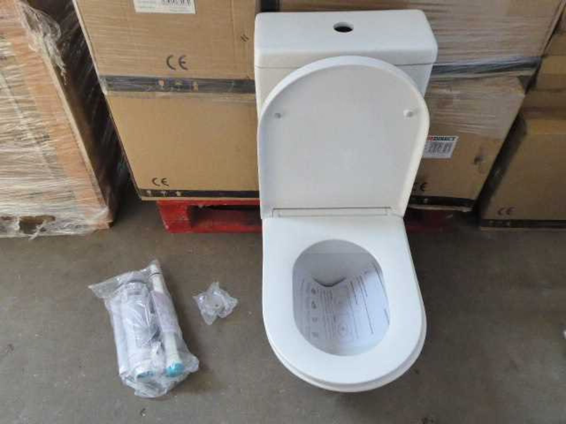 +VAT 7x Med toilet bowls with closed backs, with matching close coupled cisterns, flush fittings and - Image 2 of 3