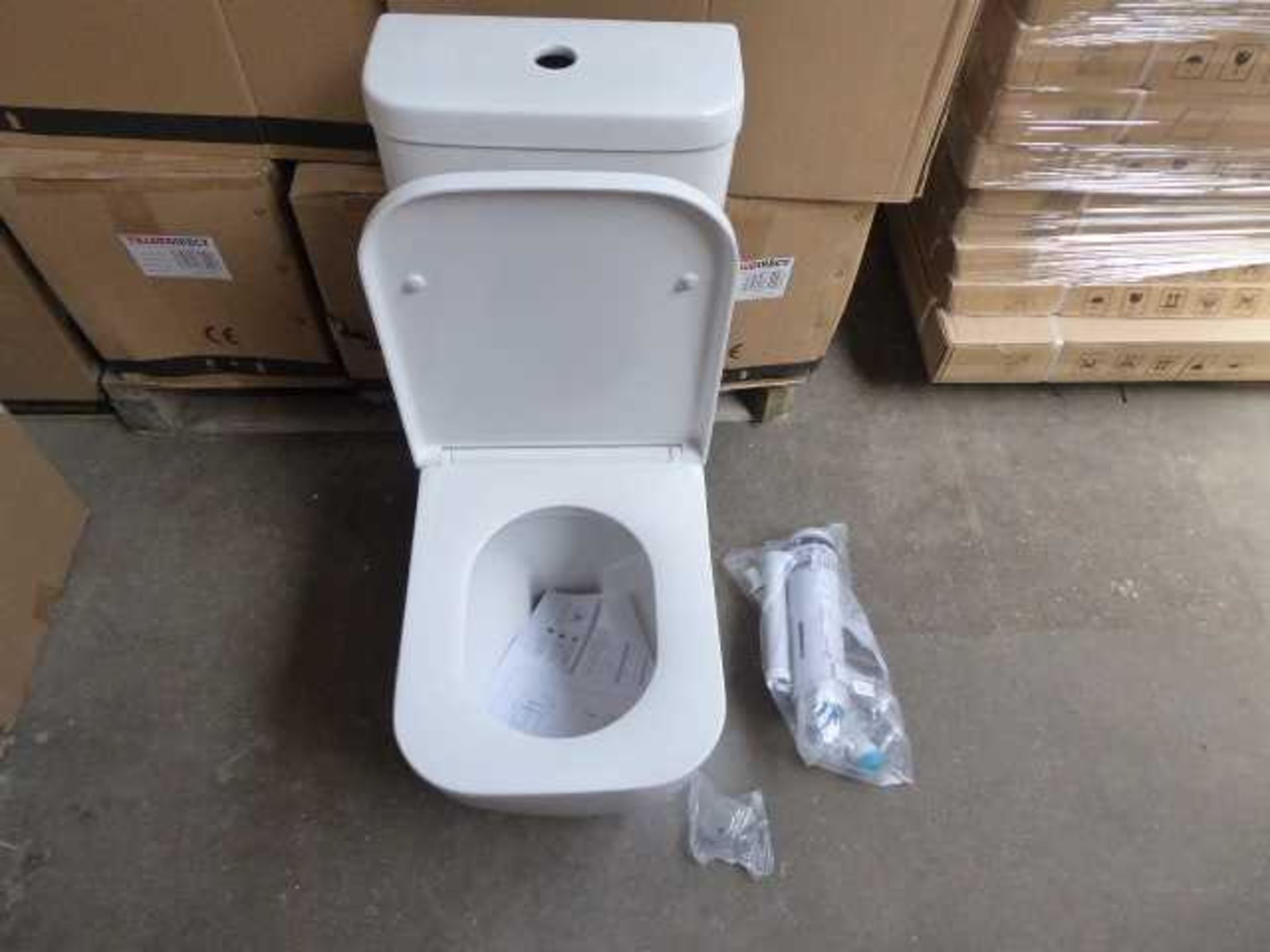 +VAT 12x Pac close coupled toilet bowls with fixings, close coupled cistern and flush, slim toilet - Image 2 of 3