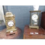 Two brass mantle clocks