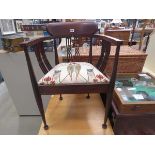 Bow back Edwardian armchair