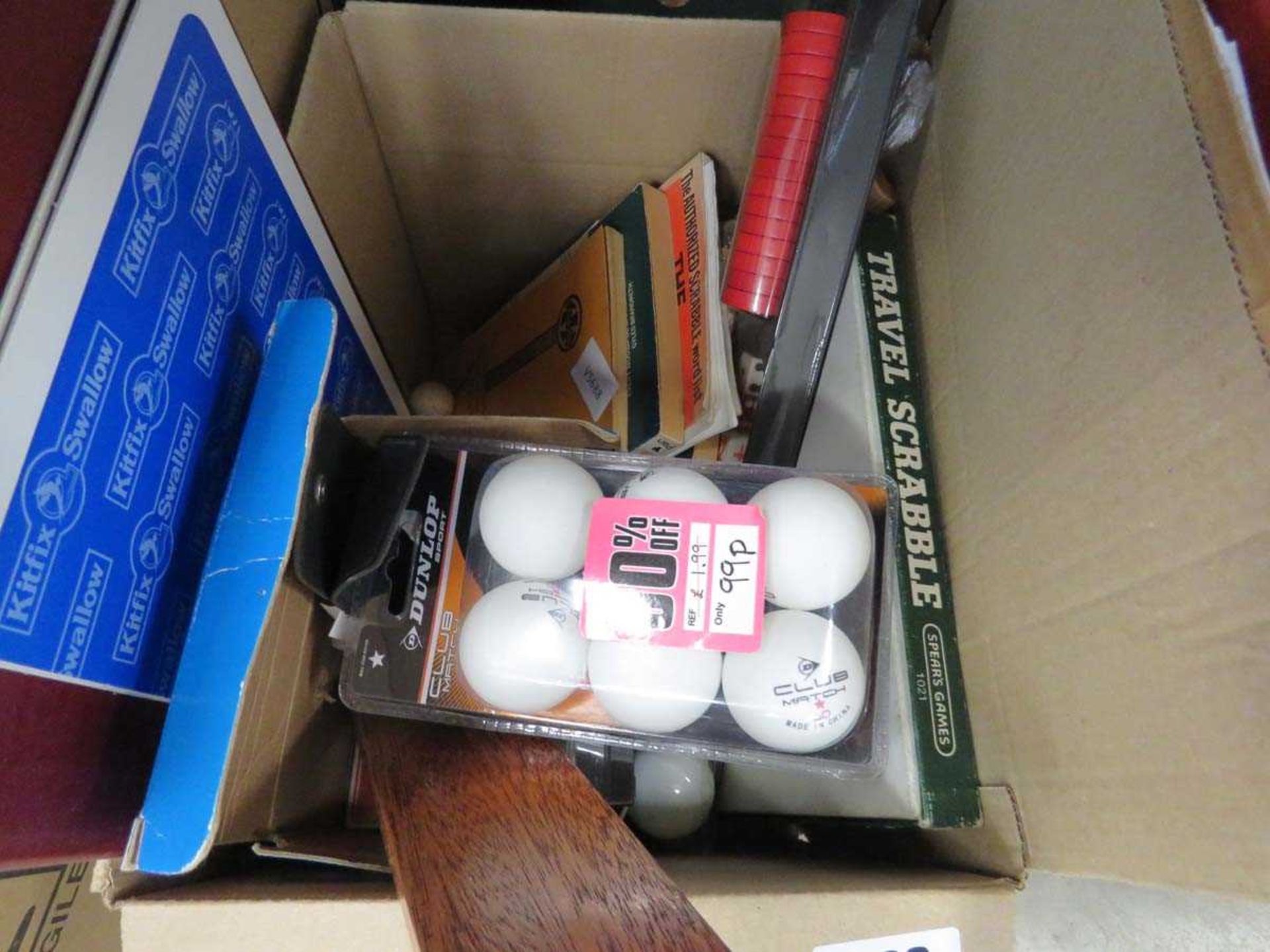 4 boxes containing rose patterned crockery, ping pong balls, gaming chips, books, modern biscuit - Image 2 of 4