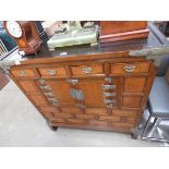 Chinese storage cabinet with drawers over