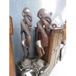 Pair of carved wooden figures