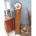 Walnut grandmother clock