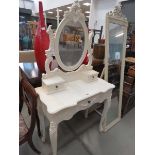 Cream painted dressing table with oval mirror