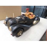 Resin vintage car with lady driver