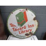 Enamelled sign 'The Tabard Inn library'