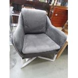 +VAT Grey suede effect armchair