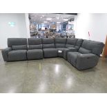 Grey leather effect modular 6 piece corner suite