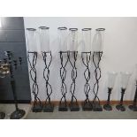 6 metal tree branch shaped candle sticks