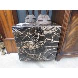 Pair of faux marble lamp tables