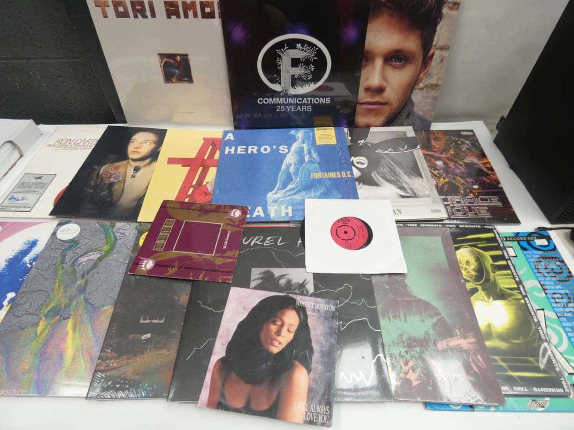 +VAT Box containing LP and 45 vinyl records to include Alt-J, Liam Gallagher, Cult and others