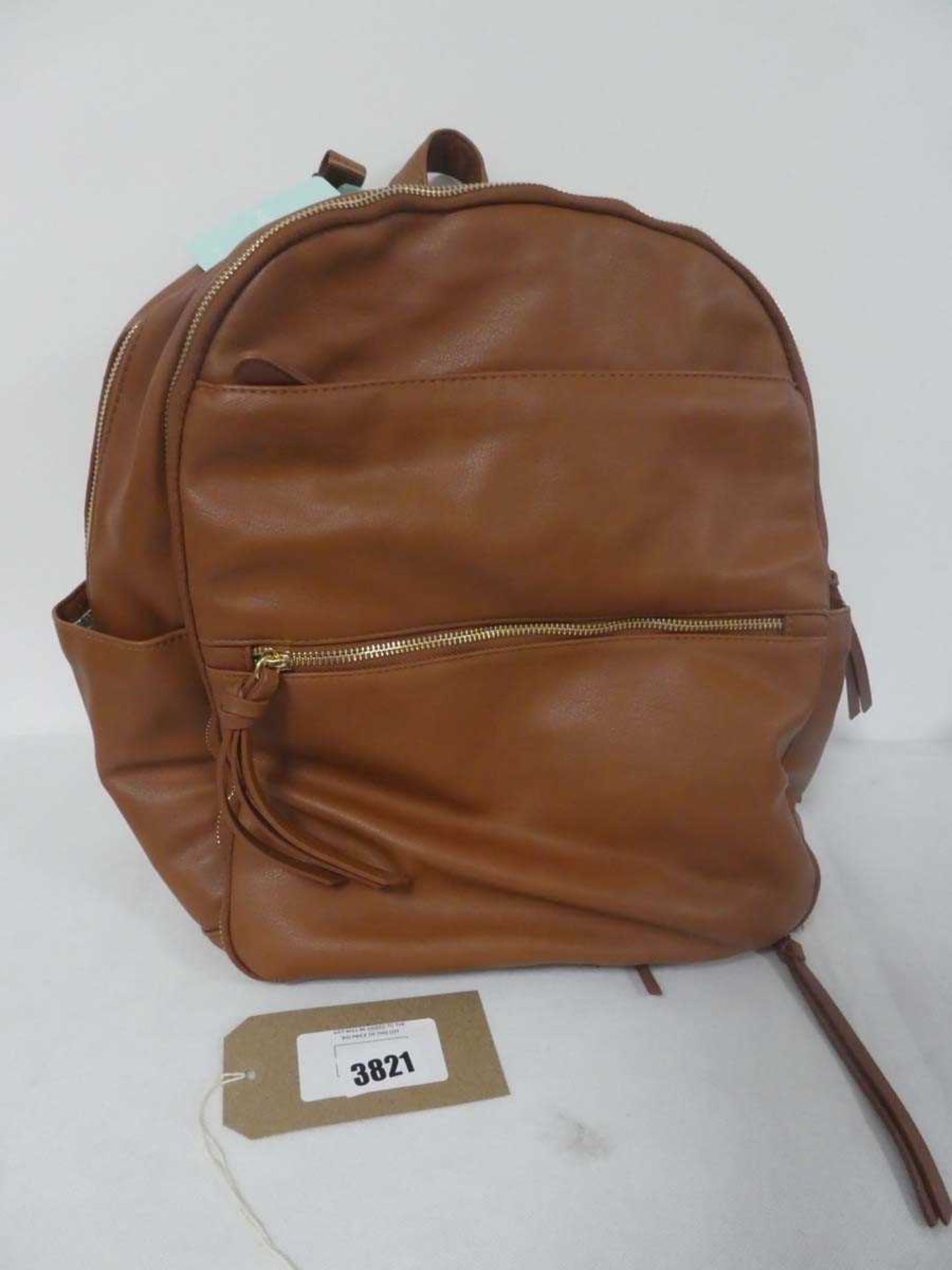 +VAT Mominsdie leather baby changing backpack in brown