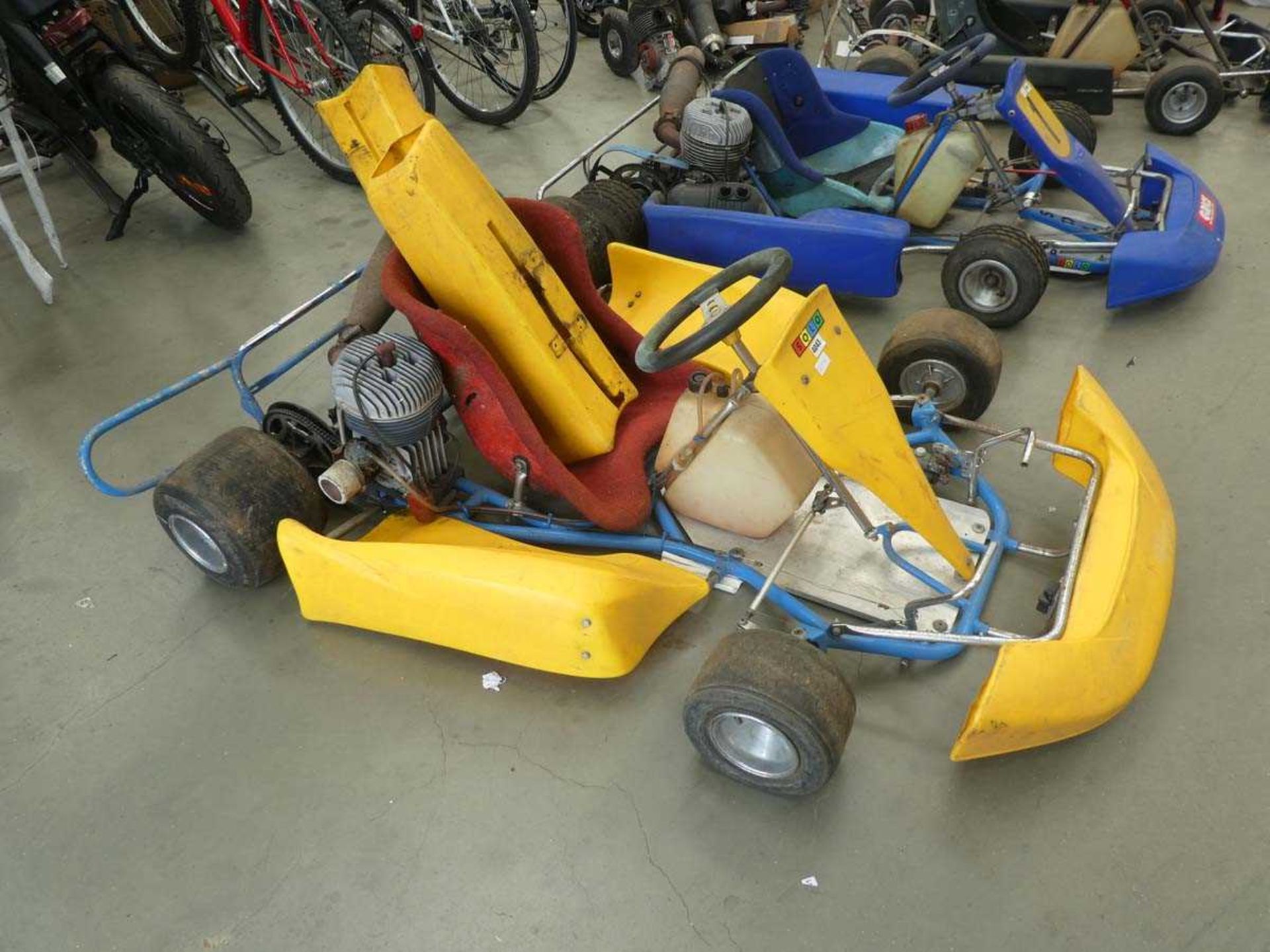 Yellow petrol powered Go kart
