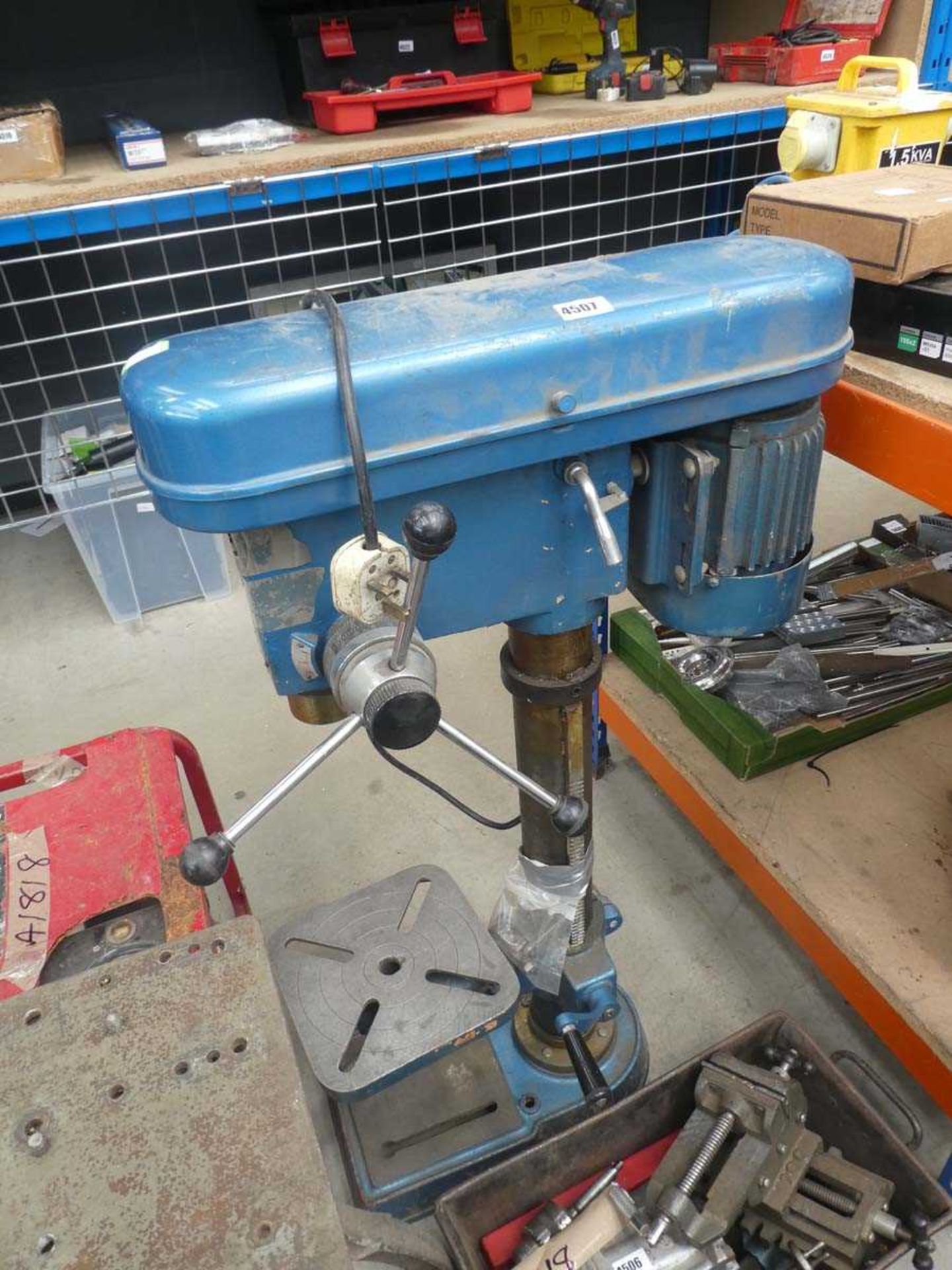 Large heavy duty pillar drill and stand