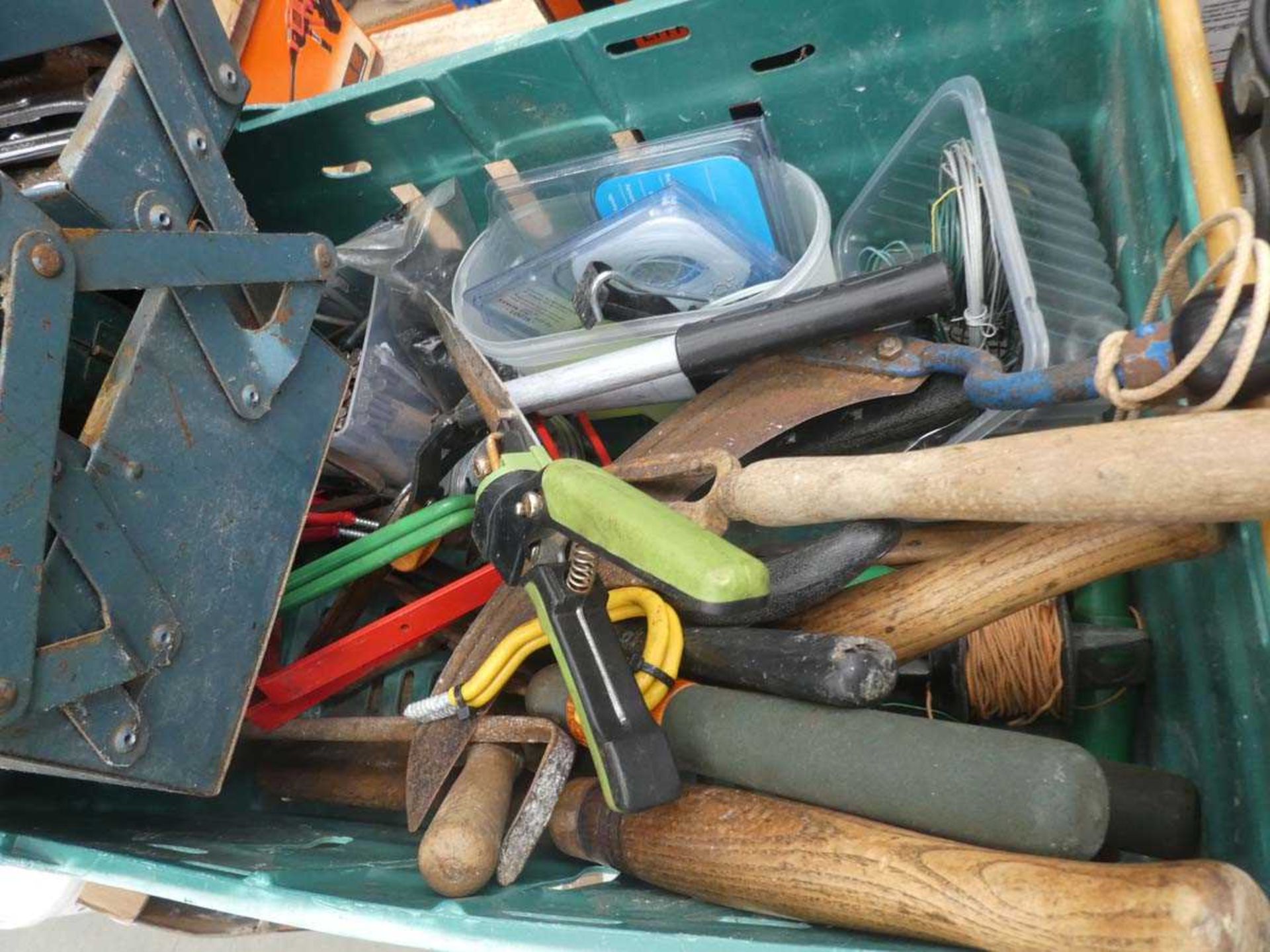 Two plastic crates and a cantilever tool box containing various tools to include clamps, drill bits, - Image 3 of 3