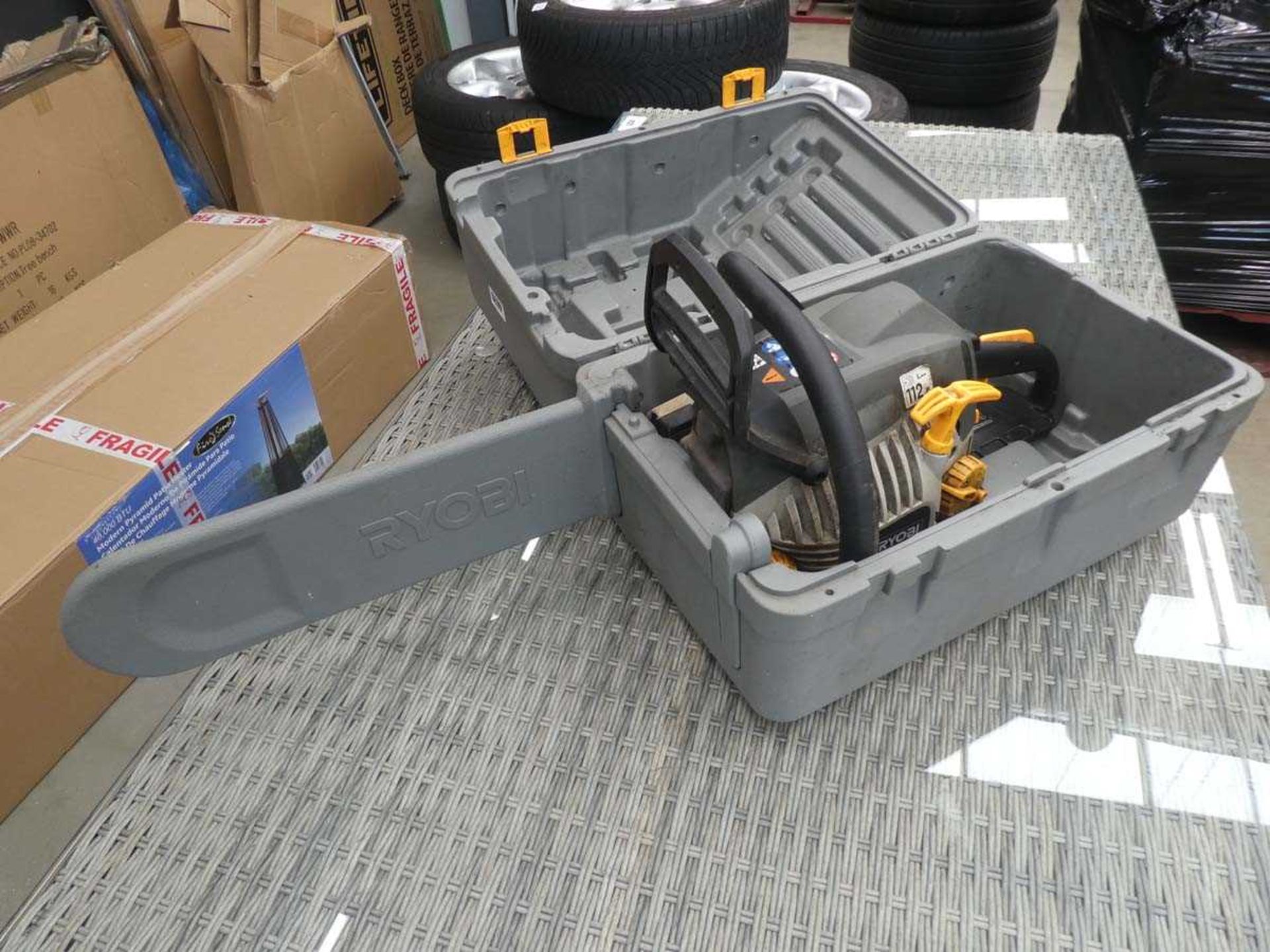 Ryobi boxed petrol powered chainsaw