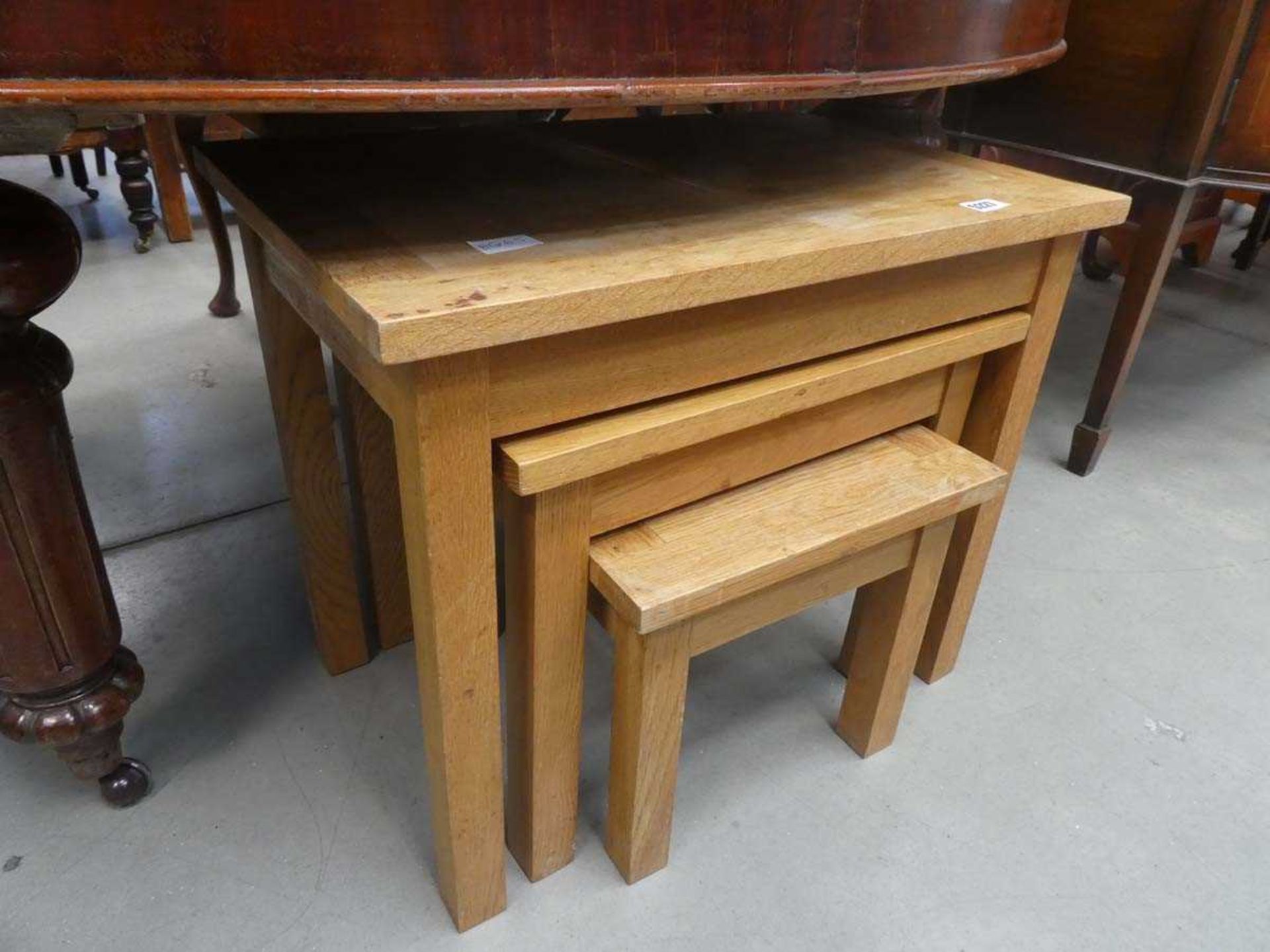 Oak nest of 3 tables