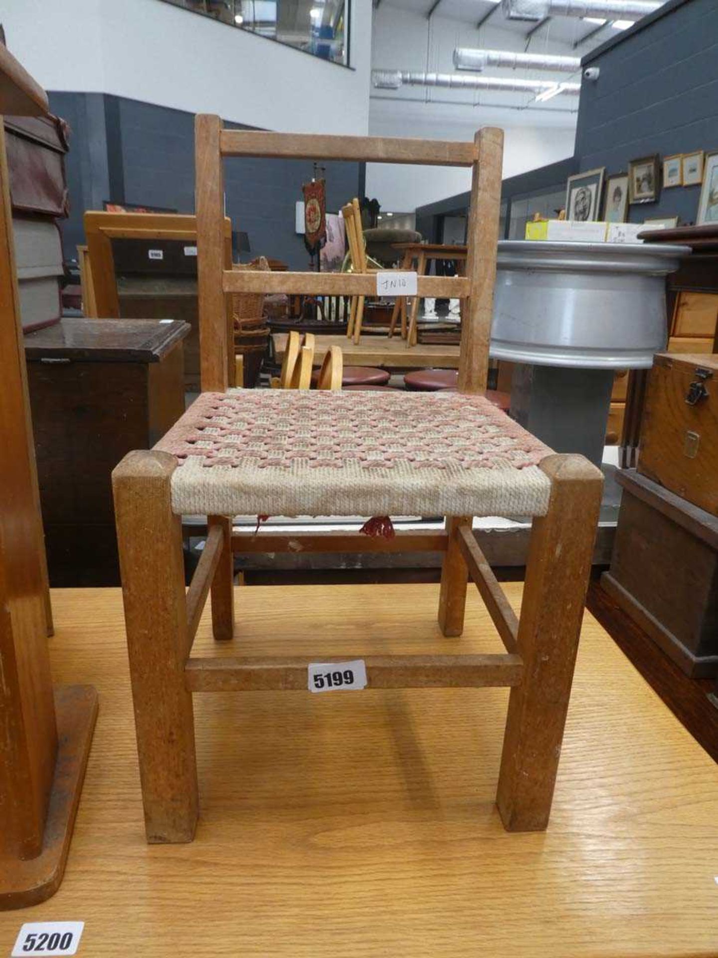 Child's chair with strung seat