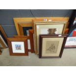 Quantity of urban prints, botanical studies, picture frame and rural prints