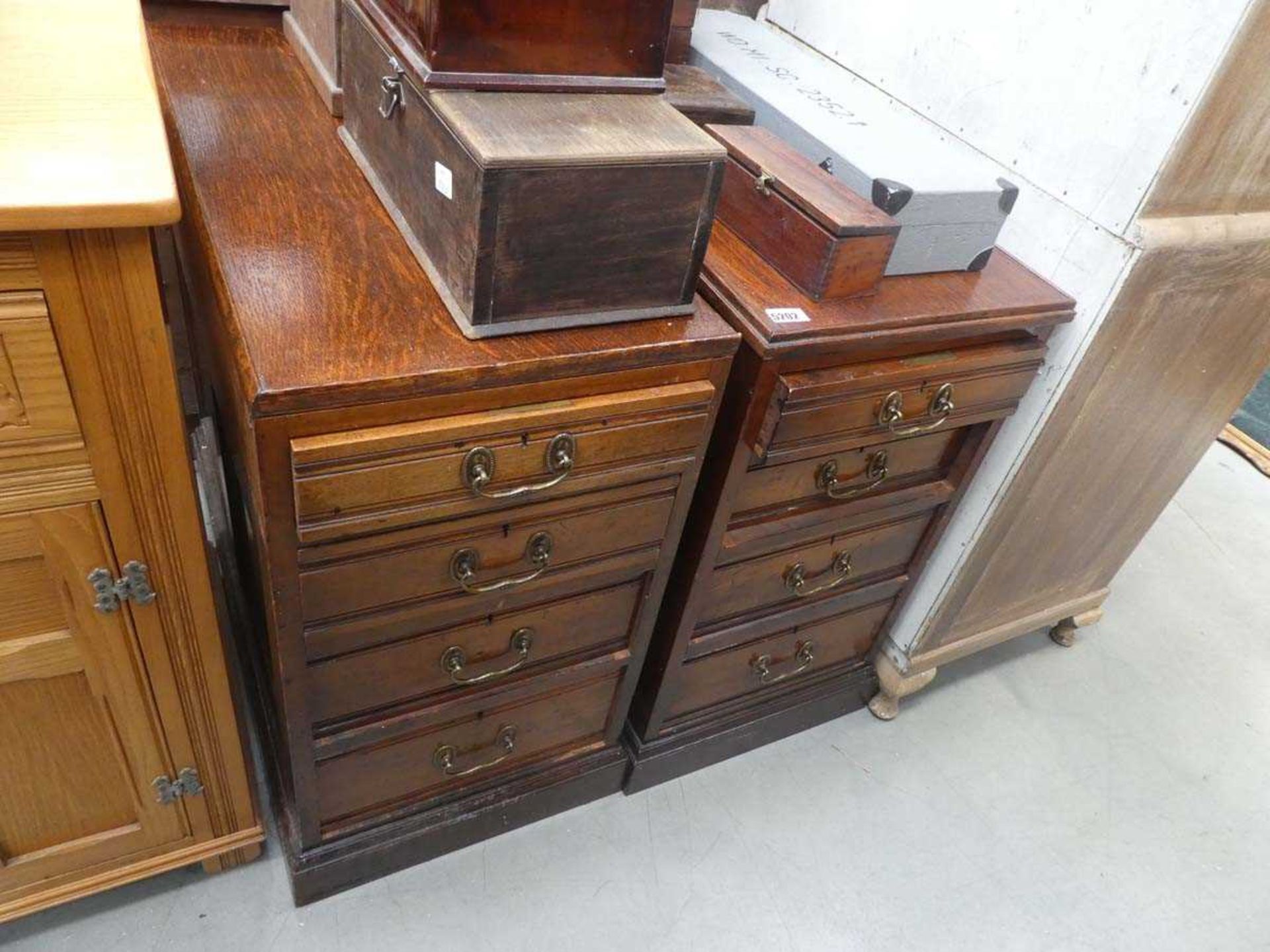 Pair of 4 drawer pedestals