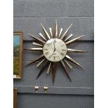 Metamec sun burst clock