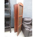 3 fold oak and leather room divider
