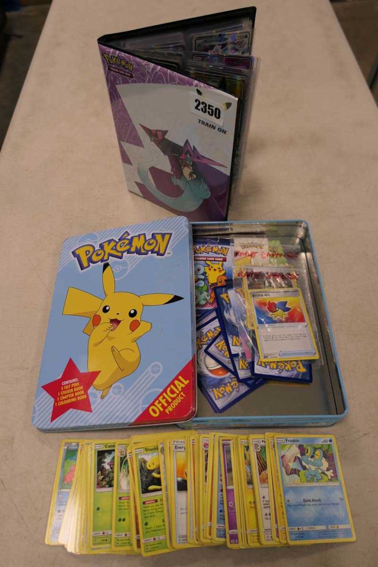Various Pokémon and other collectors card in binder and box