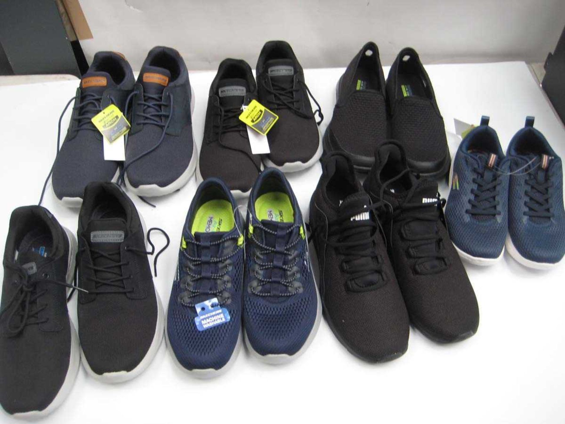 +VAT A bag containing Men's and Ladies Trainers in various sizes, including Skechers & Puma