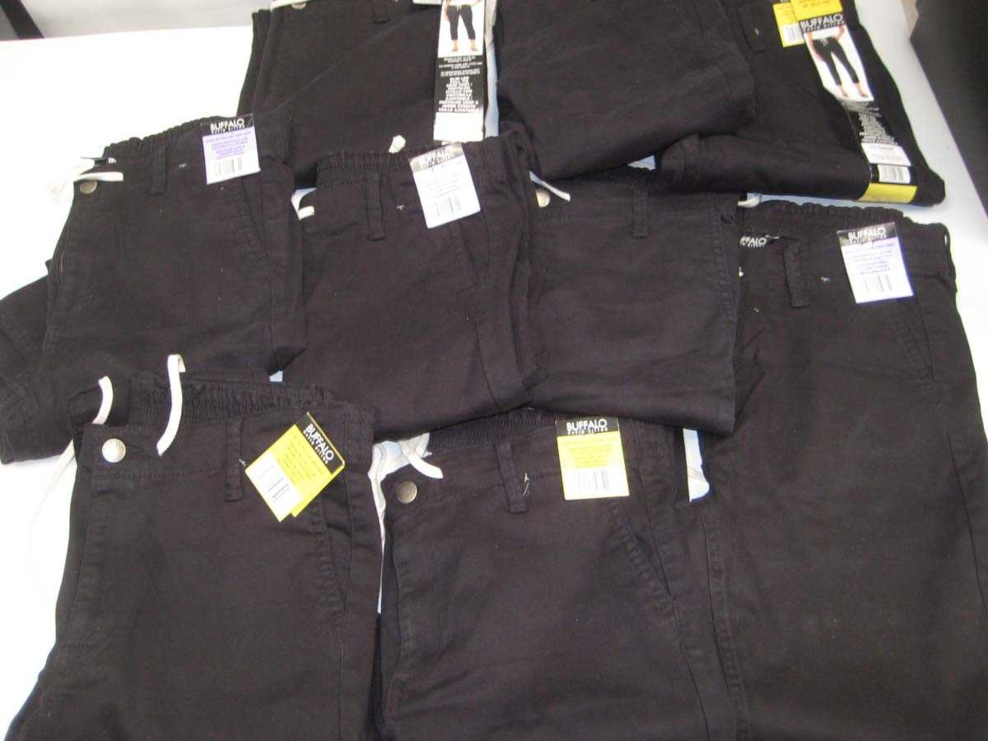 +VAT A bag containing 9x pairs of Ladies Black Crop Trousers in various sizes.