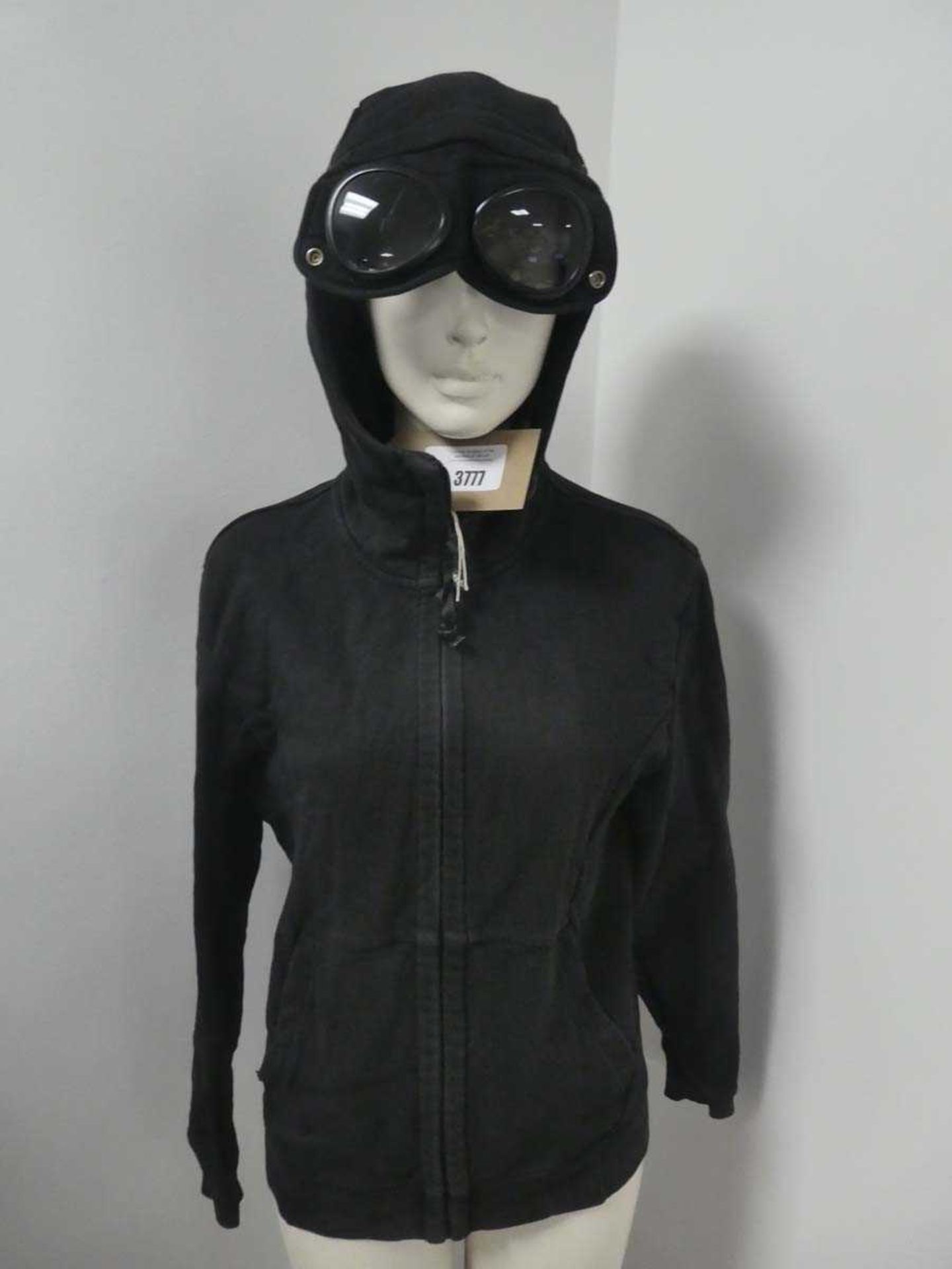 +VAT CP Company zipped hooded top in black, size small (hanging)
