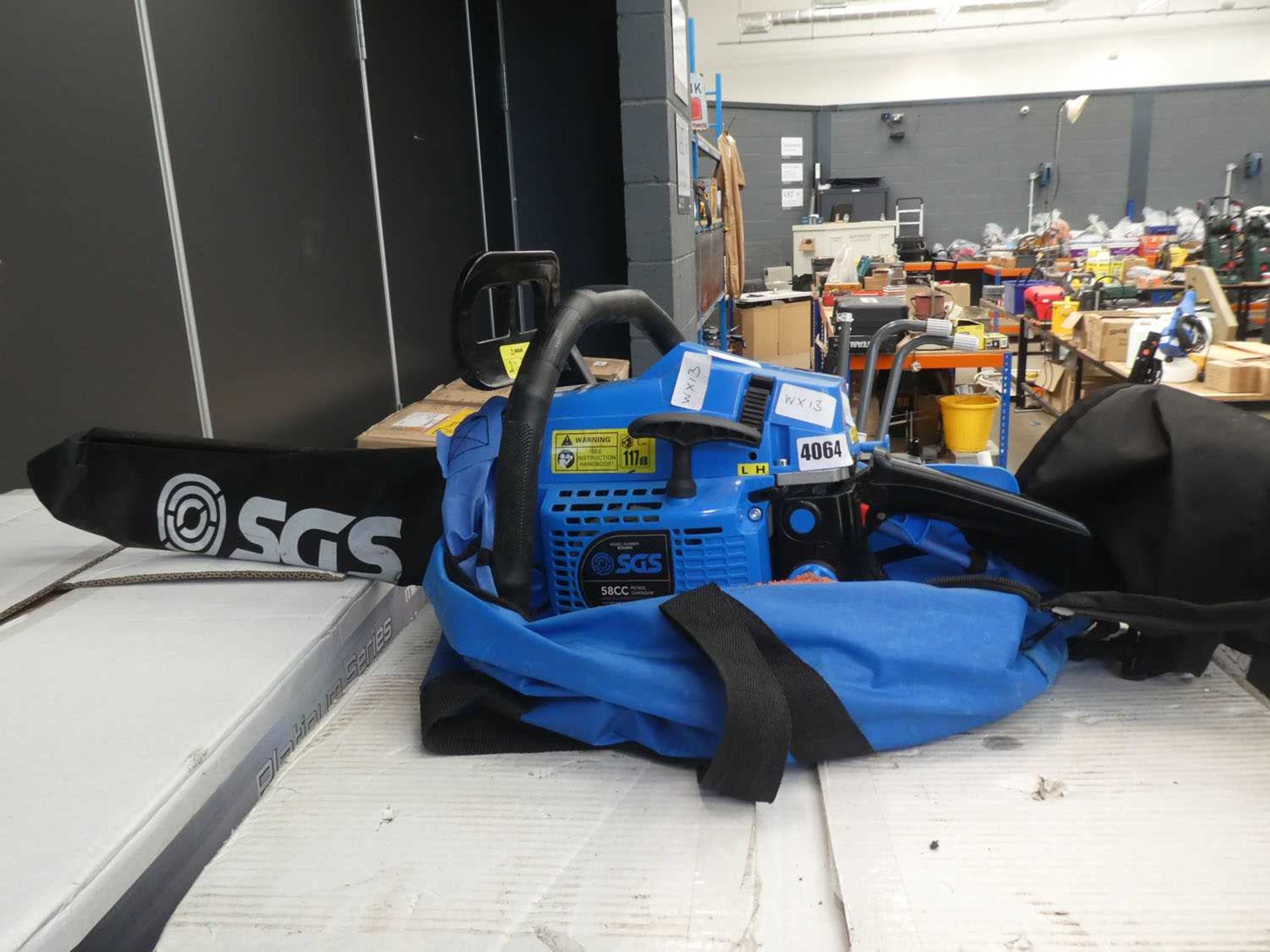 SGS petrol powered chainsaw in bag