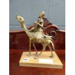 Brass figure of a camel and rider