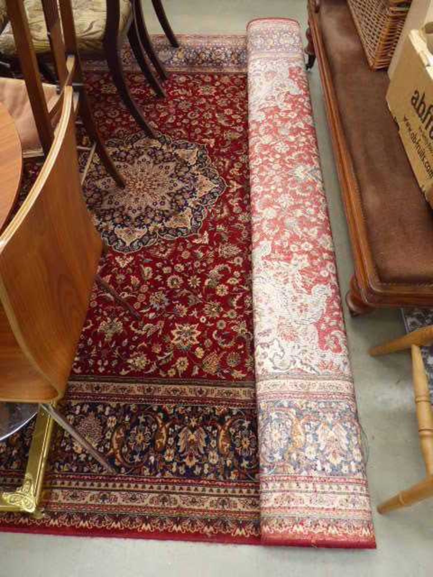 Large maroon floral carpet