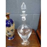 A Veuve Clicquot Ponsardin clear glass carafe/decanter and stopper, h. 37 cm